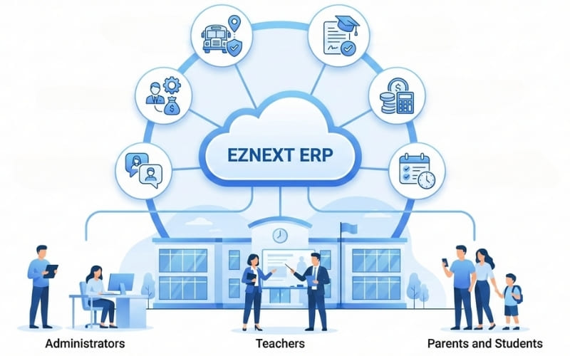 Key features of EZNEXT ERP Software for Schools in Rohtak with cloud-based academic and administrative management