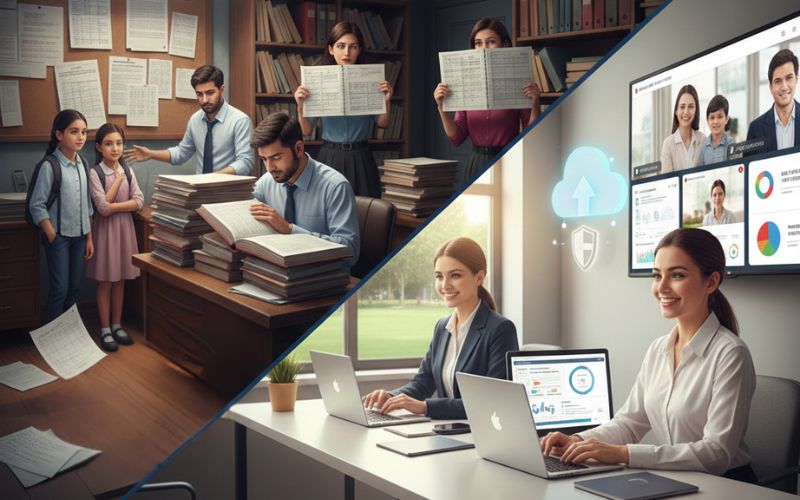 Cloud-based ERP system helping schools in Jhajjar manage admissions, attendance, and academic operations efficiently